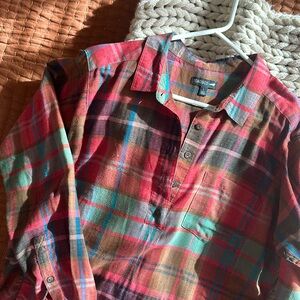 Toad & Co pullover flannel w/pockets! Size L